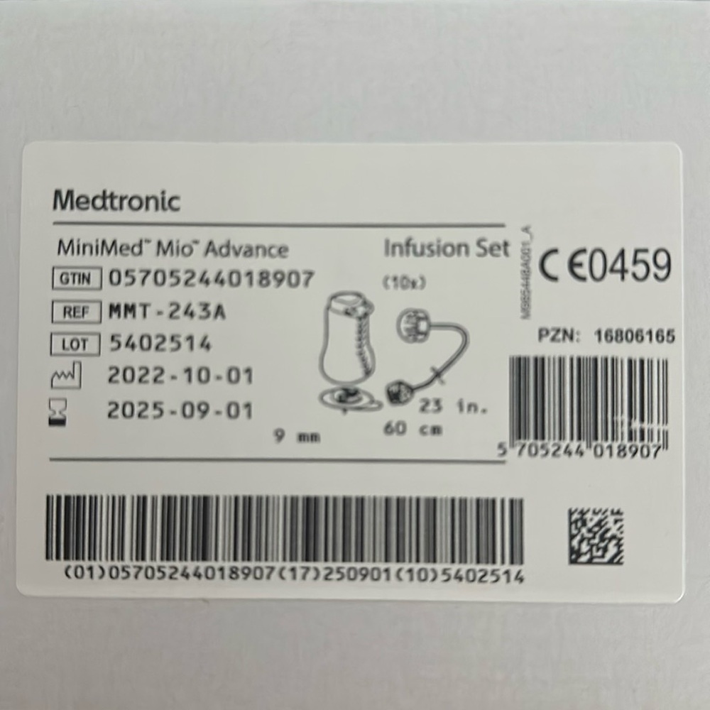Med tronic Mini Med Mio Advance Infusion Sets New Sealed Box